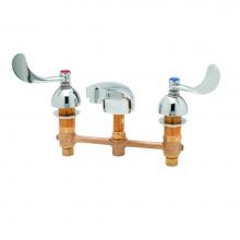 T&S Brass B-2990-WH4-WS - Lavatory Faucet, Concealed Body, 8'' Centers, Cast Basin Spout, 4'' Handles &a