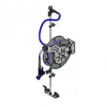 T&S Brass B-7142-U02XS1C - Hose Reel Assembly, Opened 50'' Hose Reel, Exposed Piping & Accessories