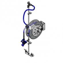 T&S Brass B-7142-U05XS1E - Hose Reel Assembly, Open 50' Hose Reel, Exposed Piping & Accessories