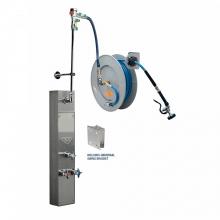 T&S Brass B-7242-U01WS8BC - 50'' Epoxy Coated Open Hose Reel w/ Stainless Steel Surface Mount Cabinet with Bottom In