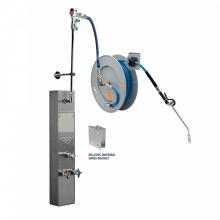 T&S Brass B-7242-U10WS8BC - 50'' Epoxy Coated Open Hose Reel w/ Stainless Steel Surface Mount Cabinet with Bottom In