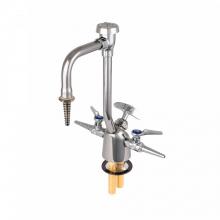 T&S Brass BL-6005-03 - Lab Fixture, Gas & Water, 2 Gas Cocks, 8'' VB Gooseneck w/ Serrated Tip, 3/8'&a