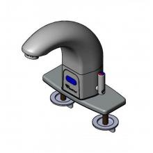 T&S Brass EC-3142-4DP - ChekPoint Above-Deck Electronic Faucet, 4'' Deck Plate, Contemporary Spout, 2.2 GPM Aera