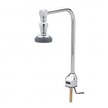 T&S Brass ECR-D0810-107 - ChekPoint Rinse Unit, Deck Mount, Rigid L-Nozzle w/ Pivoting Spray Head, Gray Bumper/Face (Non-Pot