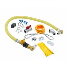 T&S Brass HG-4D-48GS-K-PS - 3/4'' x 48'' Gas Hose, Quick-Disconnect Valve (QDV), SwiveLinks, CableKit, Elb