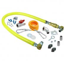 T&S Brass HG-4D-48SK-FF - Gas Hose w/ QD, 3/4'' NPT x 48'', SwiveLinks, Cable Kit, Ball Valve, Gas Elbow