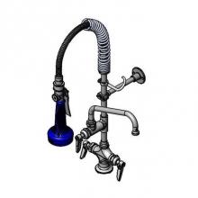 T&S Brass MPR-2DLN-08-CRS - Mini-PRU: B-0113 Style w/ B-0108, Swivel, 8'' Swing Nozzle, Ceramas, Lever Handles, Brac