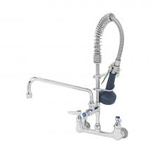 T&S Brass MPR-8WLN-12 - Mini-PRU: 8'' Wall Mount Faucet w/ B-0108, 12'' Swing Nozzle, Lever Handles, &