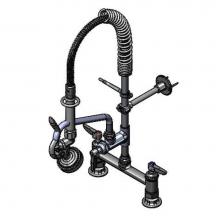 T&S Brass MPX-8DLN-08-CR - Mini-PRU: 8'' Deck Mount w/ B-0107-035, 8'' Swing Nozzle, Ceramas, & Lever