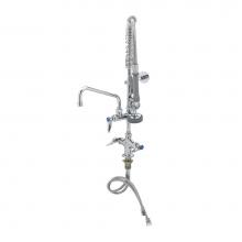 T&S Brass MPZ-2DLN-08 - Mini-PRU: Single Hole/Dual Temp, B-0107, 8'' Swivel Nozzle, Lever Handles, Wall Bracket