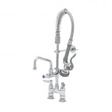 T&S Brass MPZ-4DLN-06 - Mini-PRU: 4'' Deck Mount Faucet, B-0107, 6'' Swing Nozzle, Lever Handles, Wall