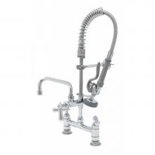 T&S Brass MPZ-8DCN-06 - Mini-Pre-Rinse unit w/ B-0107, 6'' Swivel Nozzle, Club Handles & Wall Bracket MINI P