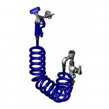 T&S Brass PG-1DREV - Pet Grooming, Single Hole Deck Mount w/ Vacuum Breaker, 9' Coiled Hose & PG-35AV Sprayer