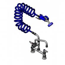 T&S Brass PG-8DSAN-08 - Pet Grooming Faucet, Deck 8'' Centers, Aluminum Spray Valve, Coiled Hose, 8''