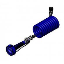 T&S Brass PJ-108H-CH01 - Pet Market: Hi-Flow Jet Spray, Blue Coiled Hose, Garden Hose Female Inlet Adapter