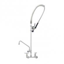 T&S Brass S-0133-A12-BJ - Stainless Steel EasyInstall Pre-Rinse, 8'' Wall Mount, 12'' Add-On Faucet, S-0