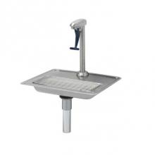 T&S Brass S-1230 - Deck Mount Stainless Steel Water Station w/ Pedestal Type Stainless Steel Glass Filler