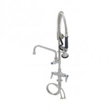 T&S Brass SMPF-2DLN-08 - Stainless Steel Mini-Pre-Rinse unit with S-0107-Y, Single Hole Deck Mount Mixing Faucet with 8&apo