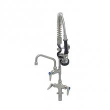 T&S Brass SMPK-2DLN-06 - Stainless Steel Mini-Pre-Rinse unit w/ S-0107, 6'' Swing Nozzle, Lever Handles & Wal
