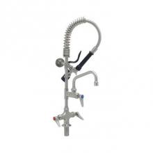 T&S Brass SMPM-2DLN-06 - Stainless Steel Mini-Pre-Rinse unit w/ S-0107-J, 6'' Swing Nozzle, Lever Handles & W
