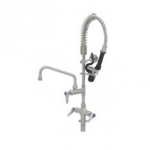 T&S Brass SMPM-2DLN-08 - Stainless Steel Mini-Pre-Rinse unit w/ S-0107-J, 8'' Swing Nozzle, Lever Handles & W