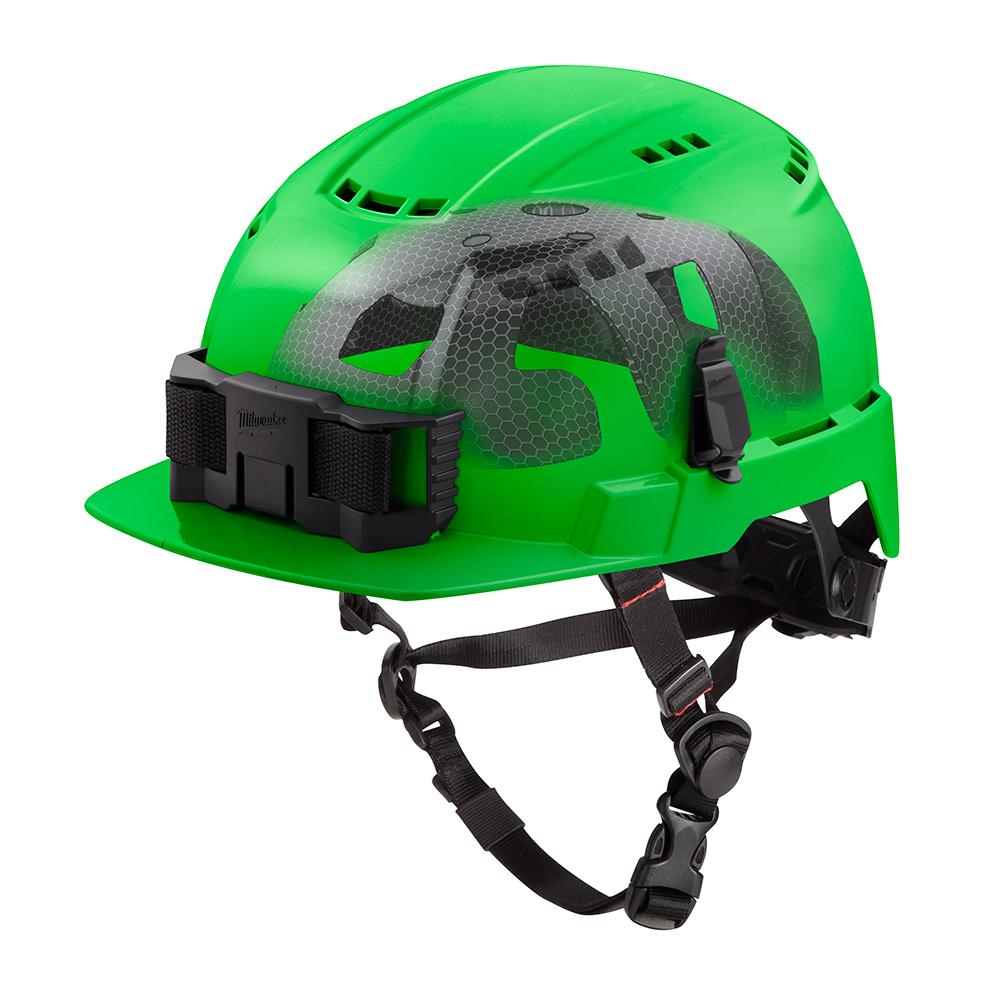 BOLT™ Green Front Brim Vented Safety Helmet with IMPACT ARMOR™ Liner (USA) - Type 2, Class C