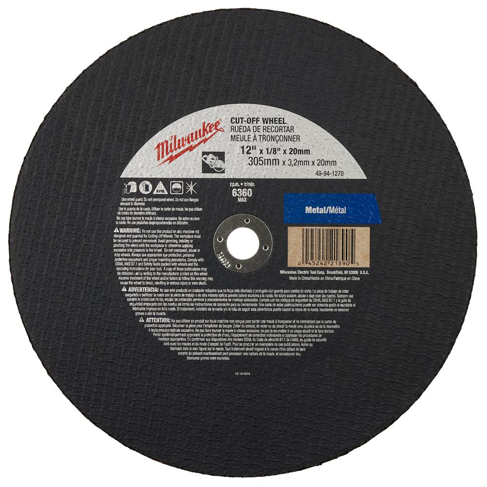 12 in. x 1/8 in. x 20 mm Cut-Off Wheel (Type 1)