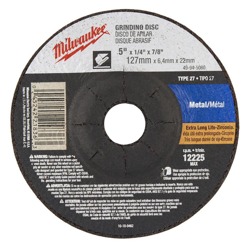 4-1/2 in. x 1/4 in. x 7/8 in. Grinding Wheel (Type 27)