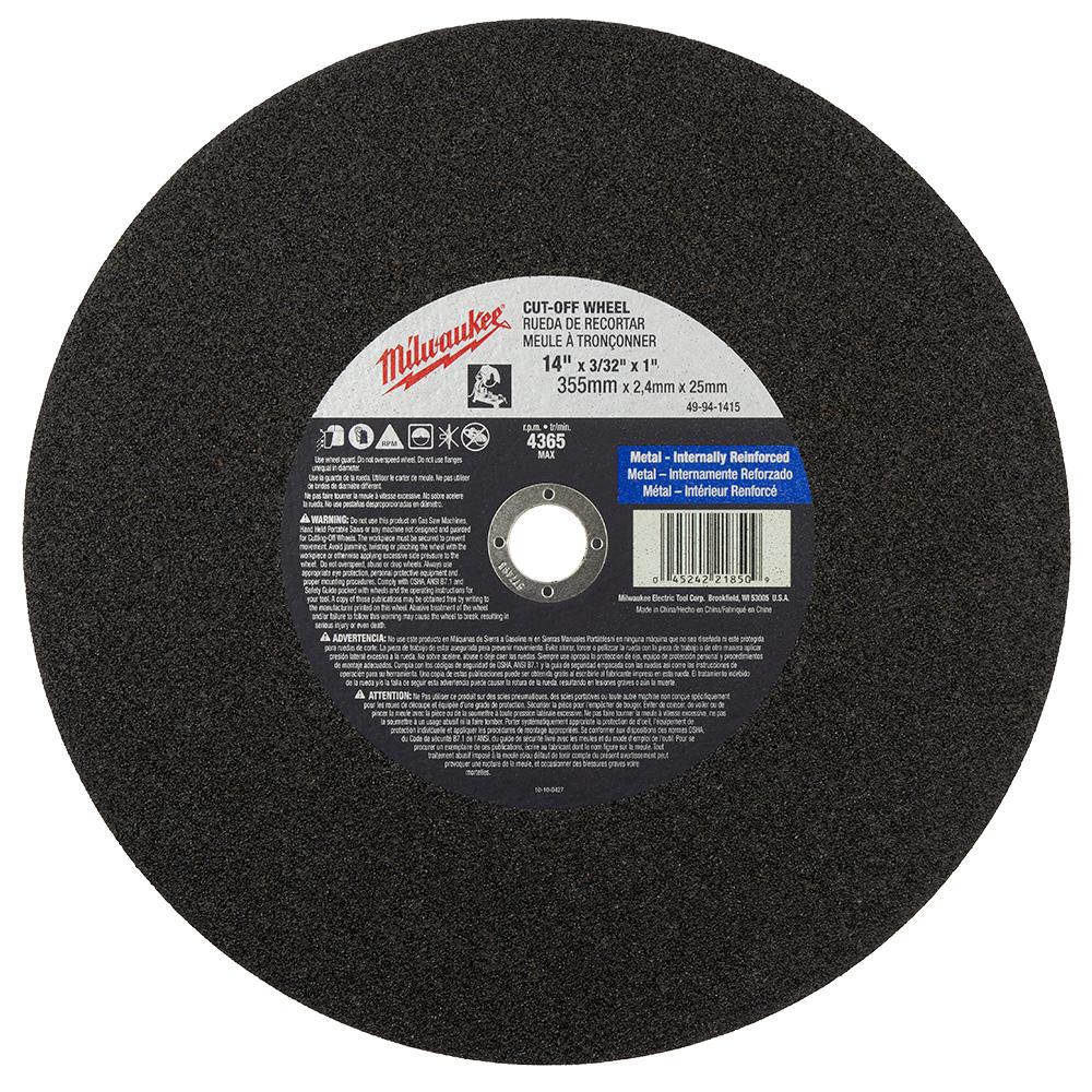 14 in. x 3/32 in. x 1 in. Cut-Off Wheel (Type 1)