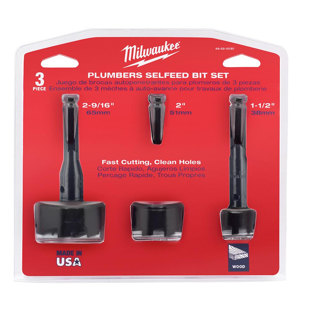 Plumber&#39;s Selfeed Bit Kit 3PK