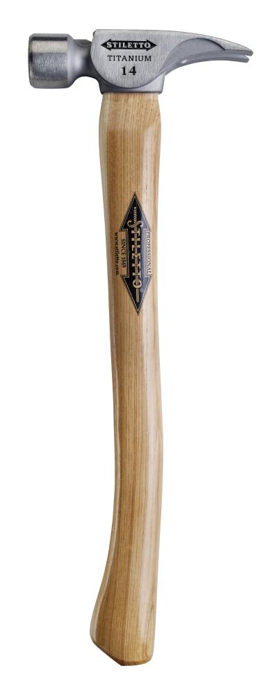 14 oz Titanium Milled Face Hammer with 18 in. Curved Hickory Handle