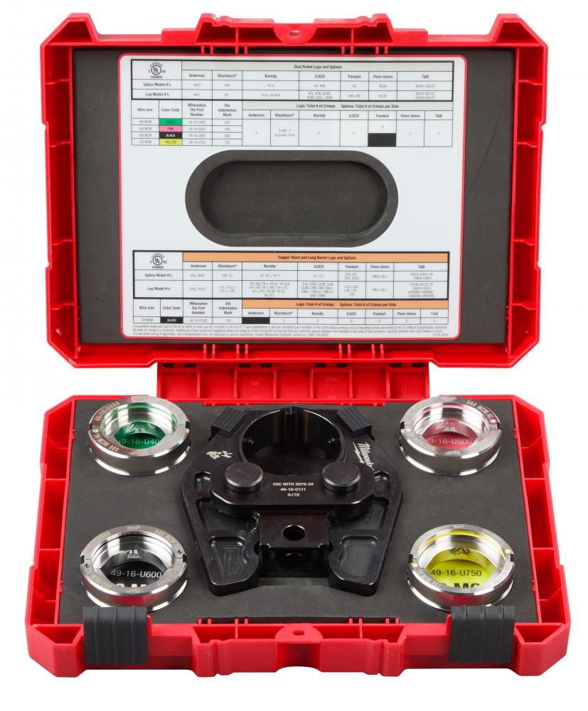 750 MCM Cu/AL Crimping Jaw with 400-750 MCM AL 6T U Style Dies