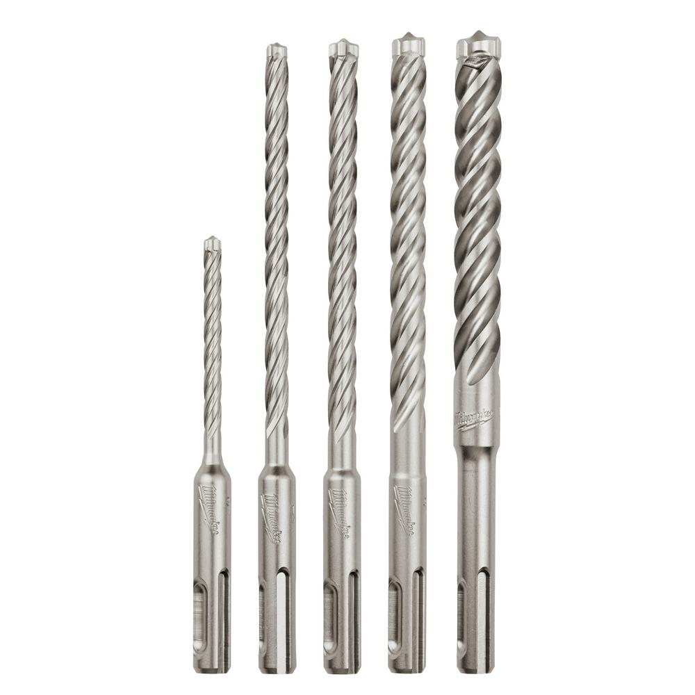 5-Piece MX4™ 4-Cutter SDS-Plus Rotary Hammer-Drill Bit Kit