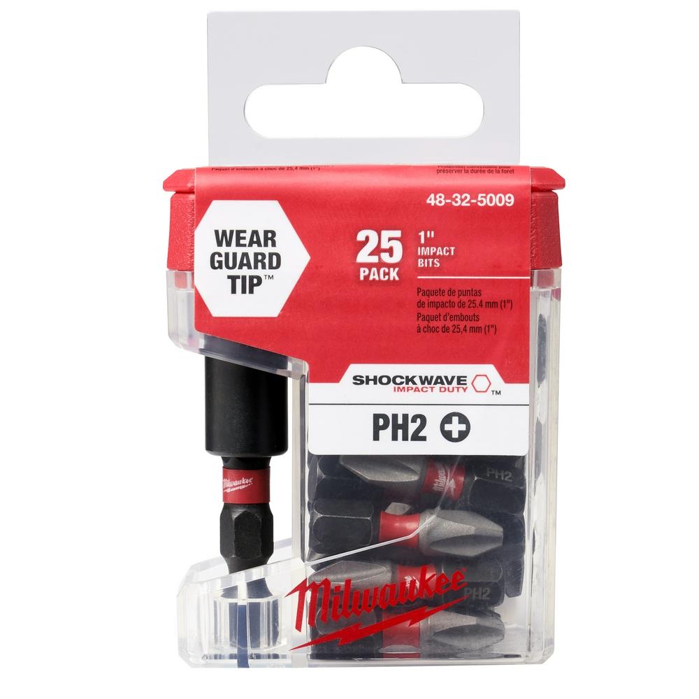 SHOCKWAVE™ Impact Phillips #2 Insert Bits with Bit Holder 25PK