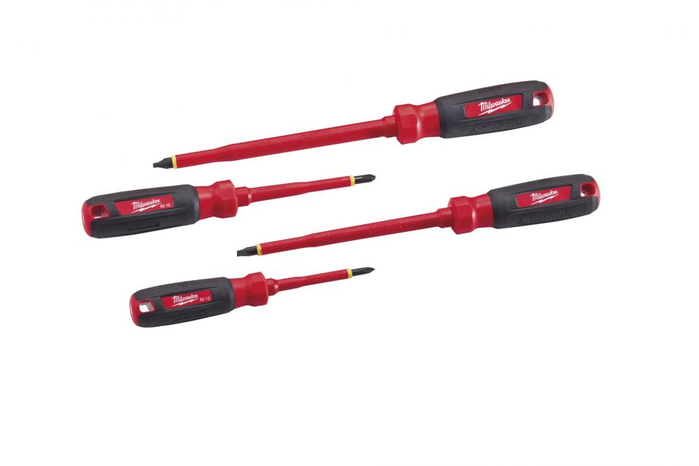 4-Piece 1000V Insulated Screwdriver Set with Square Recess