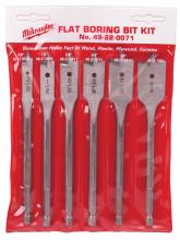 Milwaukee 49-22-0071 - 6 Piece Universal Flat Boring Bit Kit