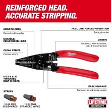 Milwaukee 48-22-3052 - 10-28 AWG Multi-Purpose Dipped Grip Wire Stripper & Cutter w/ Reinforced Head