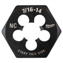 Milwaukee 49-57-5355 - 7/16"-14 NC 1-Inch Hex Threading Die