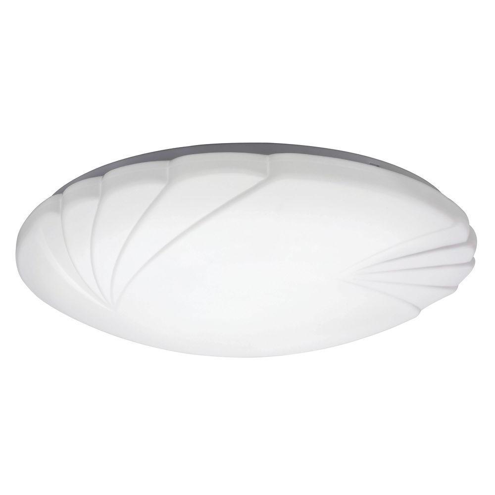 Crenelle 14 in. White 4000K Round LED Flush Mount