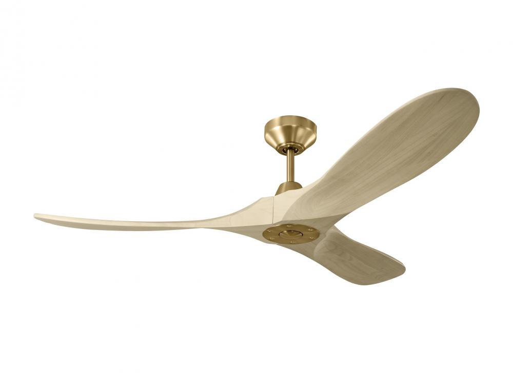Maverick Smart 52 Ceiling Fan in Burnished Brass with Washed White Oak Blades
