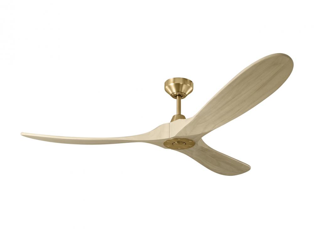 Maverick Smart 60 Ceiling Fan in Burnished Brass with Washed White Oak Blades