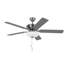 Visual Comfort & Co. Fan Collection 5LDDC52BSD - Linden 52'' traditional dimmable LED indoor brushed steel silver ceiling fan with light kit