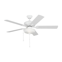 Visual Comfort & Co. Fan Collection 5LDO52RZWD - Linden 52'' traditional dimmable LED indoor/outdoor matte white ceiling fan with light kit a