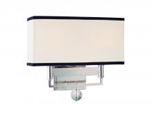 Hudson Valley 5642-PN - 2 LIGHT WALL SCONCE WITH BLACK TRIM ON SHADE