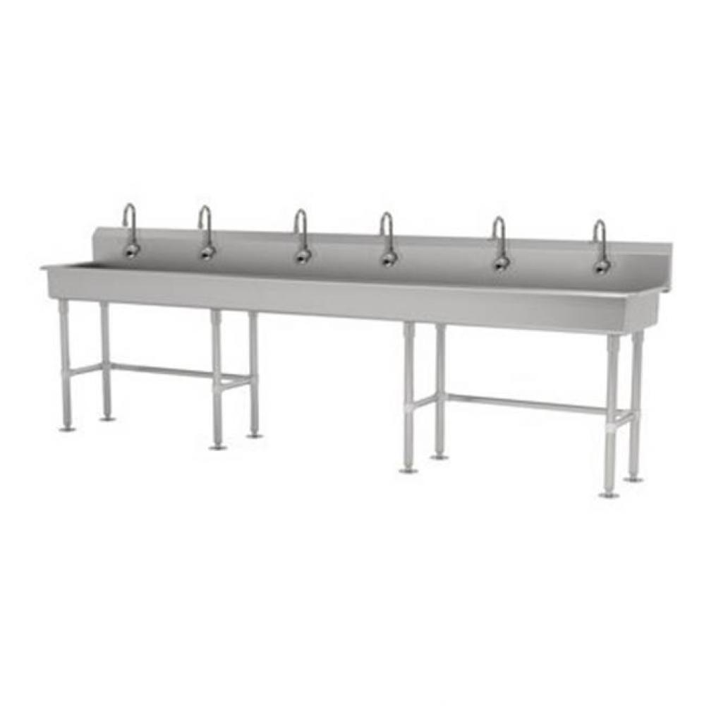 Multiwash Hand Sink With Stainless Steel Legs And Flanged Feet