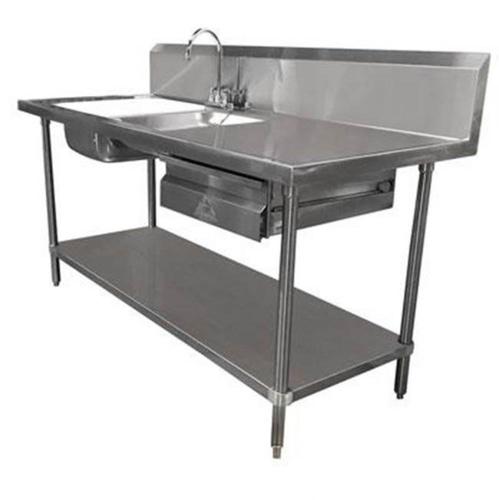 Prep Table Sink Unit, 72&apos;&apos;W x 30&apos;&apos;D