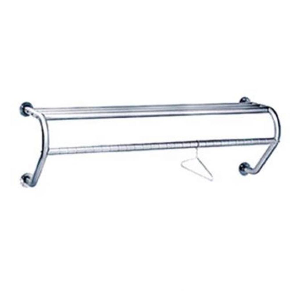 Wall Mounted Gowning Rack 48&apos;&apos;. Includes 12 Electro-Polished Closed Loop Hangers.