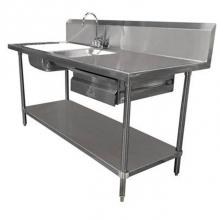 Advance Tabco DL-30-72 - Prep Table Sink Unit, 72''W x 30''D