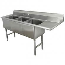 Advance Tabco FC-3-2430-24R - Fabricated NSF Sink, 3-compartment