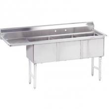 Advance Tabco FS-3-2430-24L - Fabricated NSF Sink, 3-compartment